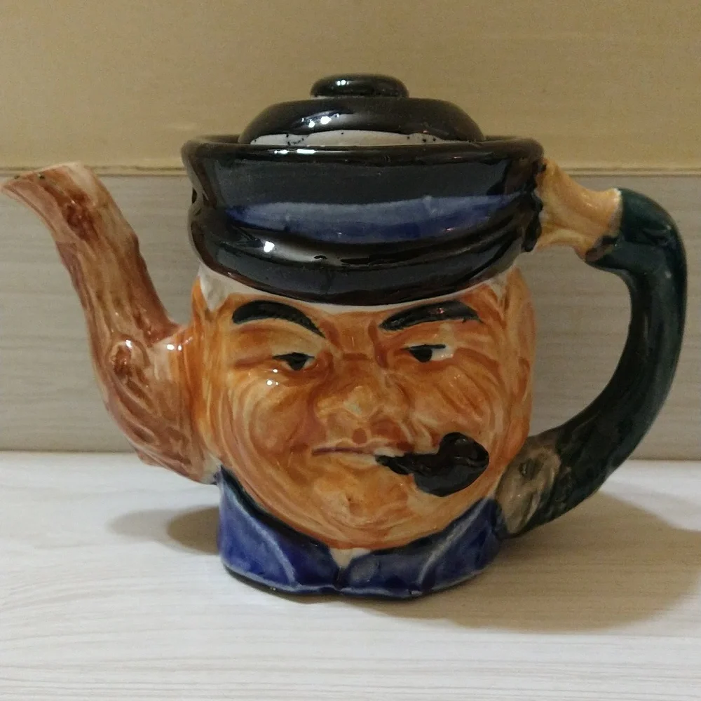 Vintage Toby Style Figural Teapot Colonial Head With Lid - Made In Japan